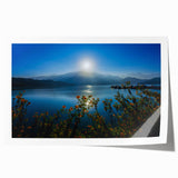 Extra large rolled print of a floral Taiwanese landscape in soft pastel shades, ideal for dining room wall art.