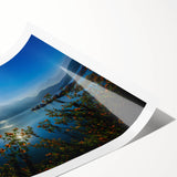 Extra large wall art featuring line art flowers in black and white, printed on rolled canvas.