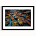Extra large wall art featuring a colorful, abstract depiction of Bangkok's skyline on a textured canvas.