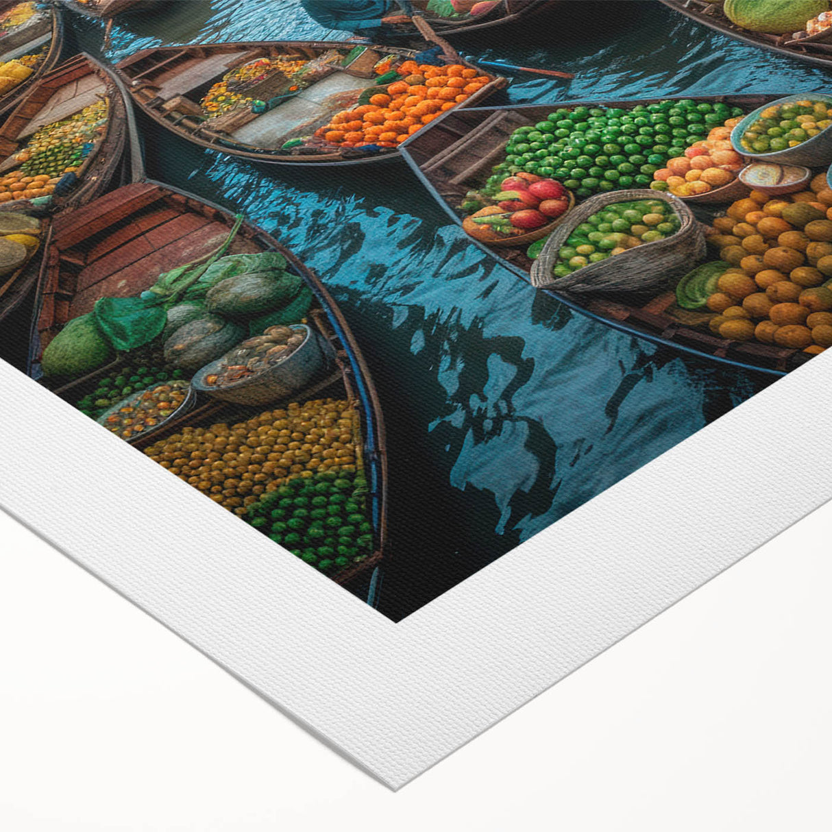 Art deco poster of Bangkok skyline in muted gold and black on rolled canvas, suitable for dining room wall art.