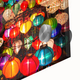 Acrylic print of a large abstract depiction of a Vietnamese landscape in muted earth tones, ideal for dining room art.