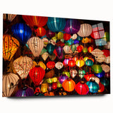 Large abstract wall art on acrylic featuring a serene Vietnamese landscape in soft green and blue tones.