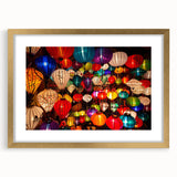 Extra large framed abstract art print featuring textured scenery of Vietnam in muted gold and green tones.