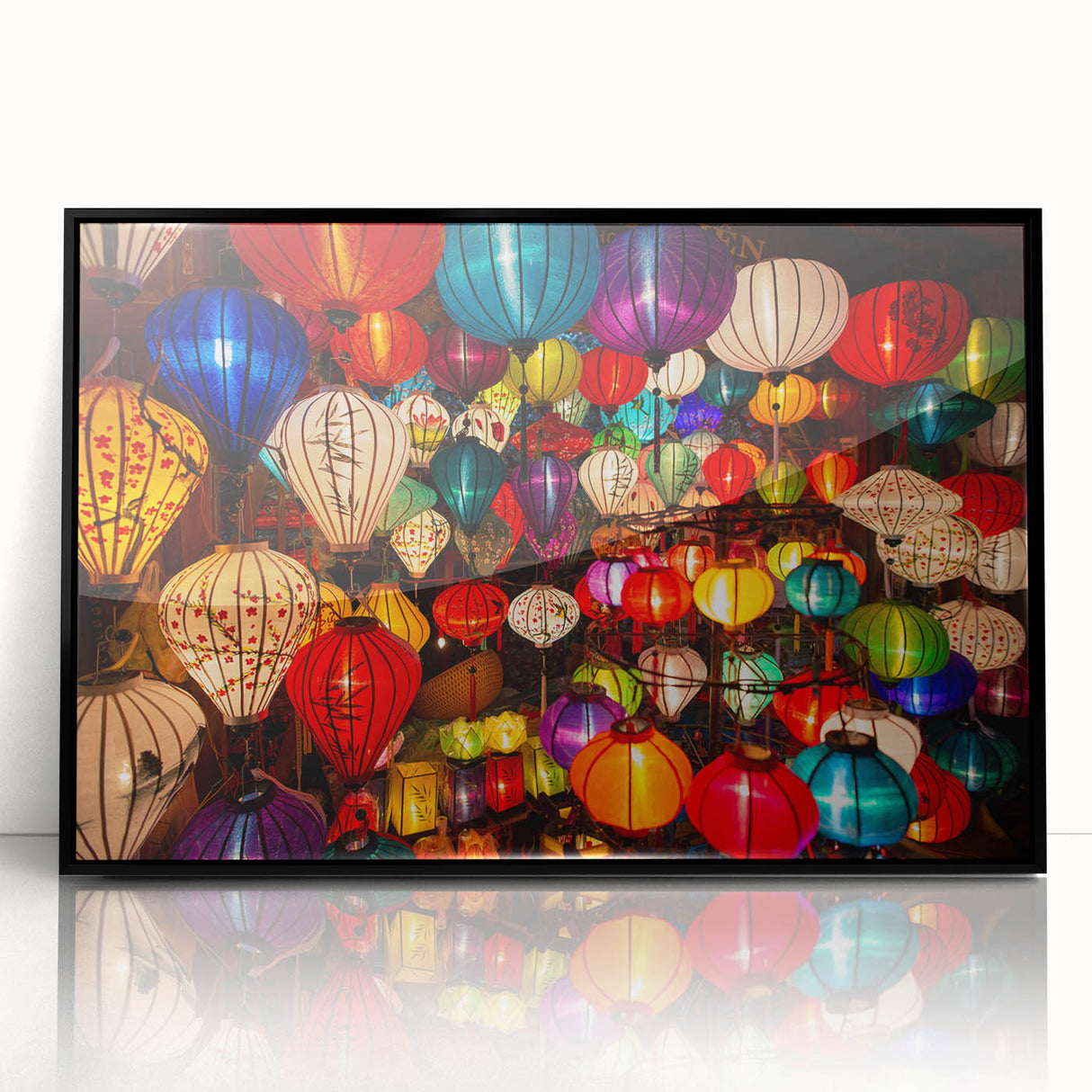Large abstract wall art depicting a Vietnamese landscape in muted earth tones, framed acrylic.