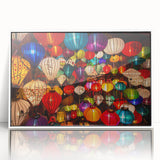 Framed acrylic print of a serene Vietnamese landscape in muted green and blue tones, suitable for modern art wall decor.