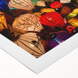 Art deco poster of a Vietnamese landscape in muted earth tones on rolled canvas, suitable for dining room decor.