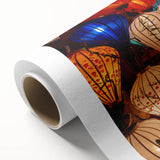 Art deco poster of a serene Vietnamese landscape in muted greens and blues on rolled canvas, ideal for nursery wall art.