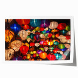 Extra large rolled print of a scenic Vietnamese landscape with vibrant green and blue tones, ideal for dining room wall art.