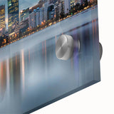 Large abstract wall art of Perth scenery in muted earth tones on acrylic glass, suitable for dining room ambiance.