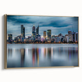 Landscape art painting of Perth, Australia on framed canvas.