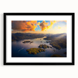 Extra large framed abstract art print of a colorful, textured British Columbia scenery, ideal for living room decor.