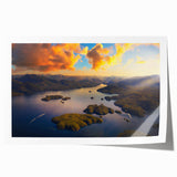 Extra large rolled print of British Columbia scenery with muted green and blue tones, ideal for art wall dining room.