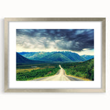 Textured abstract art print of the Northwest Territories landscape in muted earth tones on a framed canvas.