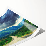 Extra large wall art featuring line art flowers in black and white on a rolled print, ideal for large living room wall decor.