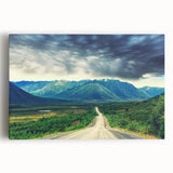 Black and white photograph of Northwest Territories scenery on large stretched canvas, ideal for kitchen wall art.