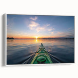 Vintage poster art of Ontario, Canada scenery on framed canvas, featuring colorful art with black accents.