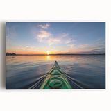 Black and white stretched canvas featuring a serene Ontario, Canada landscape, ideal for kitchen wall art.