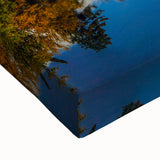 Black and white landscape art painting of Quebec scenery on large stretched canvas, suitable for bedroom wall decor.