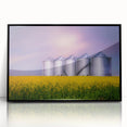 Large abstract wall art depicting a serene Saskatchewan landscape in muted earth tones on a framed acrylic panel.