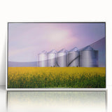 Acrylic print of a serene Saskatchewan landscape, featuring soft pastel colors, ideal for modern art wall decor in a nursery.