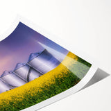 Extra large wall art featuring line art flowers in monochrome, printed on rolled canvas.