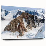 Large abstract wall art depicting the Yukon scenery in muted earth tones on acrylic glass.