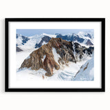 Extra large framed abstract art print depicting colorful, textured scenery of the Yukon, ideal for living room decor.