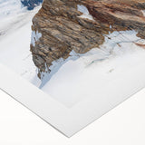 Art deco poster of Yukon scenery in muted green and blue tones on rolled canvas, suitable for dining room wall art.