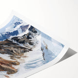 Extra large wall art featuring line art flowers in muted colors on a rolled print, suitable for large living room decor.