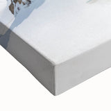 Black and white landscape art painting of Yukon scenery on large stretched canvas, ideal for bedroom wall decor.