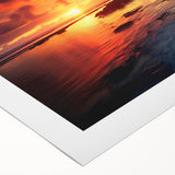 Art deco poster of a Caribbean beach scene in pastel shades on rolled canvas, suitable for dining room wall art.