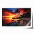 Extra large rolled print depicting a vibrant Caribbean beach scene, ideal for art wall dining room.