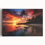 Black and white stretched canvas of Caribbean scenery, ideal for kitchen wall art or bedroom ambiance.