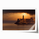 Extra large rolled print featuring Caribbean Cuban scenery with vibrant floral elements, ideal for art wall dining room.