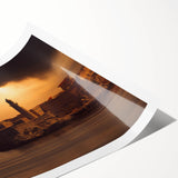 Extra large rolled print of line art flowers in vibrant colors, ideal for large living room wall art.