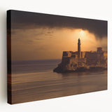 Large art depicting a vibrant Caribbean scenery on stretched canvas, ideal for kitchen wall decor.