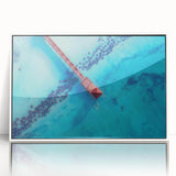 Framed acrylic print of a Caribbean scene in pastel shades, ideal for nursery wall art.