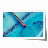 Extra large rolled print of a Caribbean scenery with vibrant blue and green hues, ideal for art wall dining room.