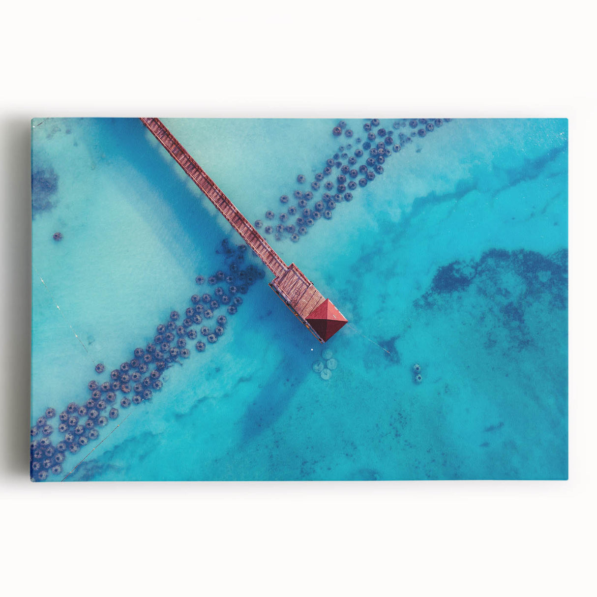 Black and white large canvas art of a scenic Caribbean beach, ideal for kitchen wall art or bedroom ambiance.