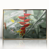 Art deco poster of a Caribbean scenery in Martinique with gold frame, acrylic print, ideal for modern art wall decor.