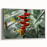 Framed canvas of a vintage Caribbean Martinique landscape, featuring colorful art with black accents.