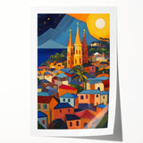 Extra large rolled print of a Caribbean Saint Lucia scenery with vibrant green and blue hues, ideal for dining room wall art.