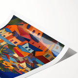 Extra large wall art featuring line art flowers in vibrant colors on a rolled print, ideal for large living room decor.