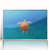 Framed acrylic print of a Caribbean Virgin Islands scenery with vibrant blue and green tones.