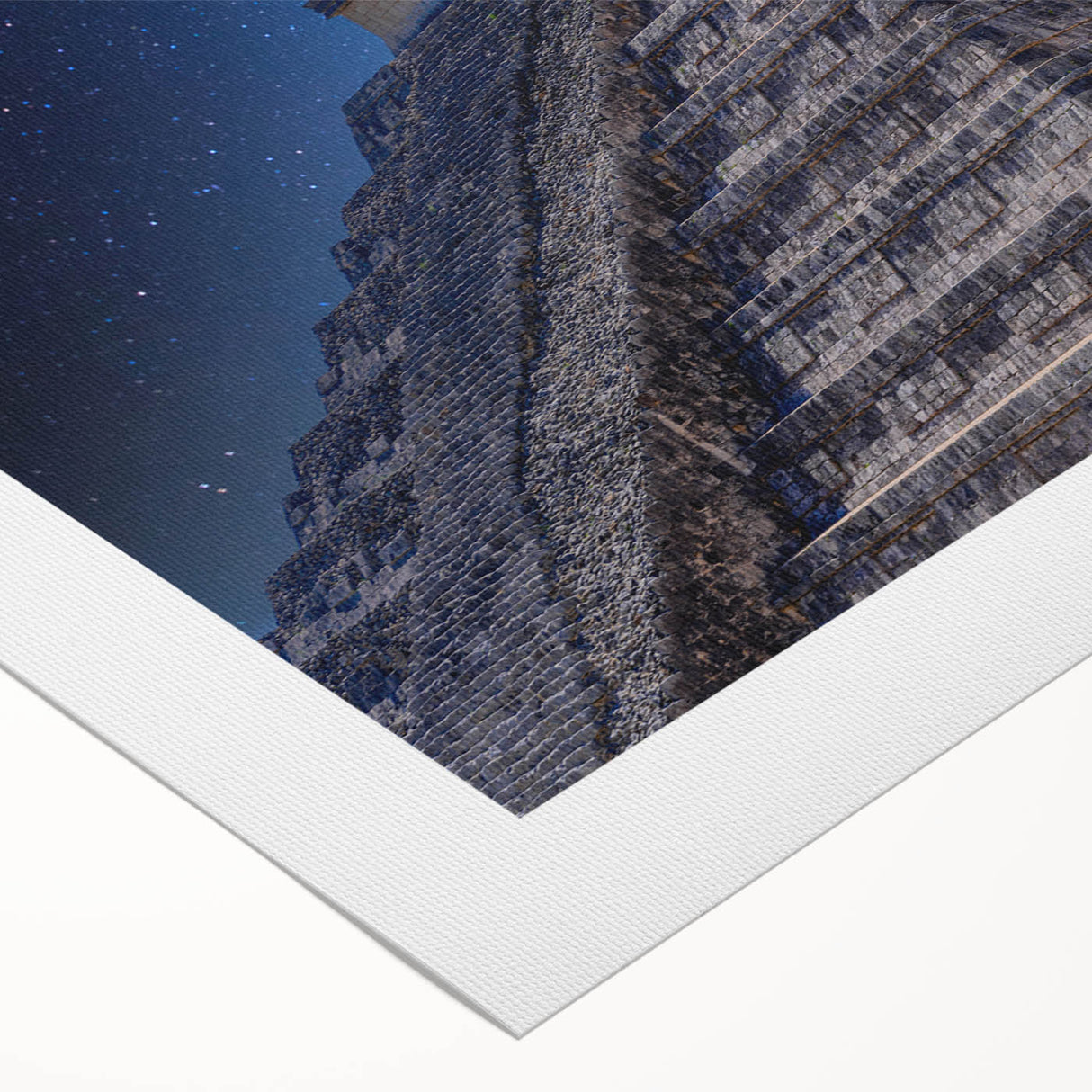 Art deco poster of a Central American scenery in muted earth tones on rolled canvas, suitable for dining room wall art.