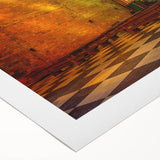 Art deco poster of El Salvador scenery in pastel shades on rolled canvas, suitable for dining room wall art.