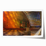 Rolled print of a serene Salvadoran landscape, featuring lush greenery and soft blue skies, ideal for dining room wall art.