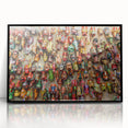 Large abstract wall art depicting a Guatemalan landscape in muted earth tones on a framed acrylic.