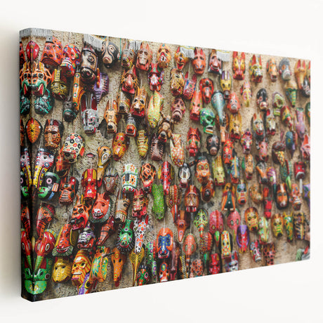 Large stretched canvas depicting a vibrant Guatemalan landscape, suitable for kitchen wall art.