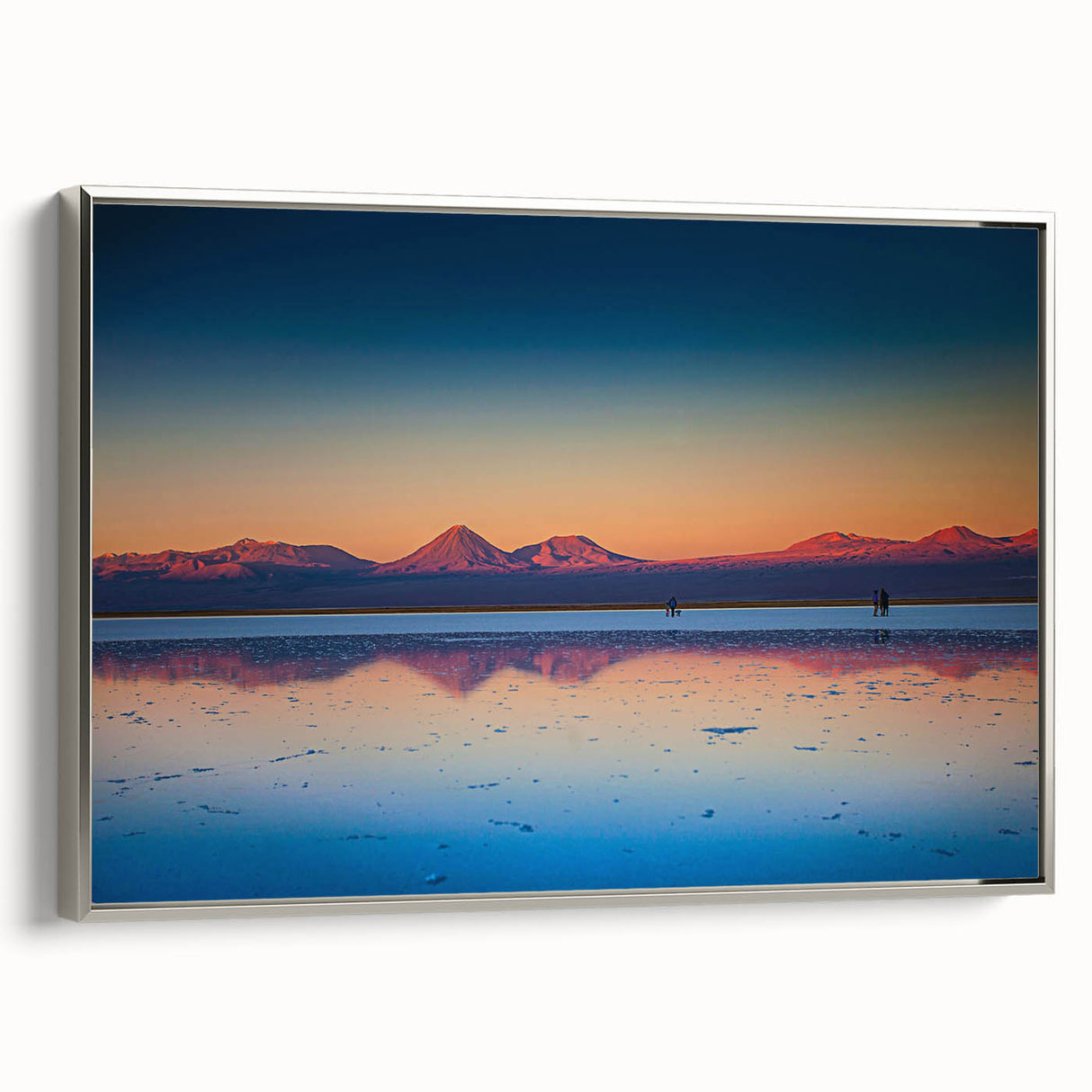 Framed canvas landscape art painting depicting a colorful Central American scenery.